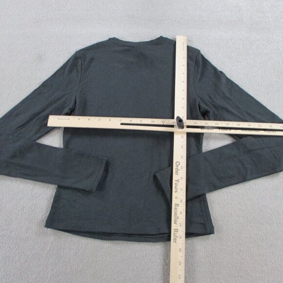 SKIMS Cotton Jersey Long Sleeve T Shirt Womens Small Soot Black Crewneck NWT - Picture 5 of 10